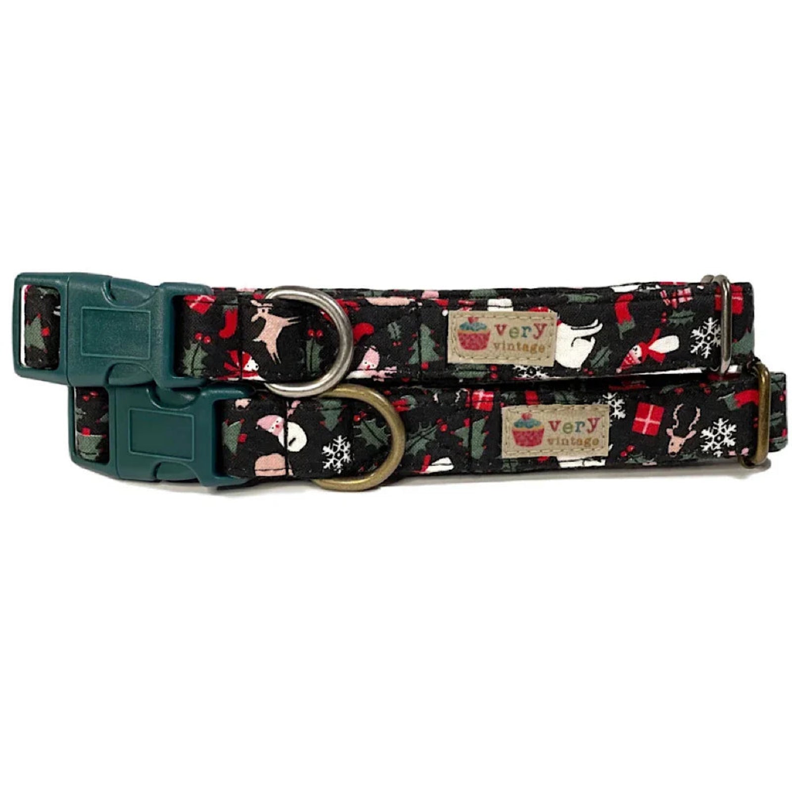 Dog collar with festive design on a white background