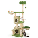 Cozy Tan & Moss 63in Tree with 2 Hammocks and 2 Cubbies