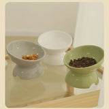 Raised Ceramic Tilted Bowl