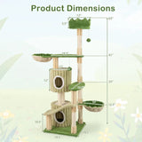 Cozy Tan & Moss 63in Tree with 2 Hammocks and 2 Cubbies