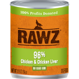 Rawz K9 Cans 96% Chicken & Liver Pate 12.5oz*