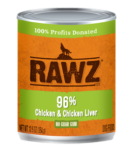Rawz K9 Cans 96% Chicken & Liver Pate 12.5oz*