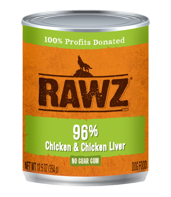 Rawz K9 Cans 96% Chicken & Liver Pate 12.5oz*