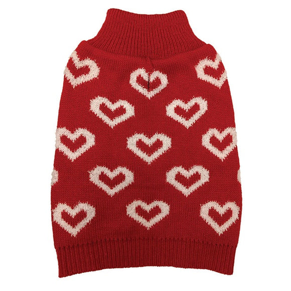 Fashion Pet Allover Red Hearts Sweater*