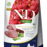 Farmina N&D K9 GF Quinoa Weight Management Lamb Mini