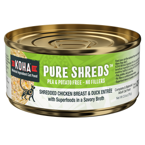 KOHA Cat Pure Shredded Chicken & Duck 2.8oz*