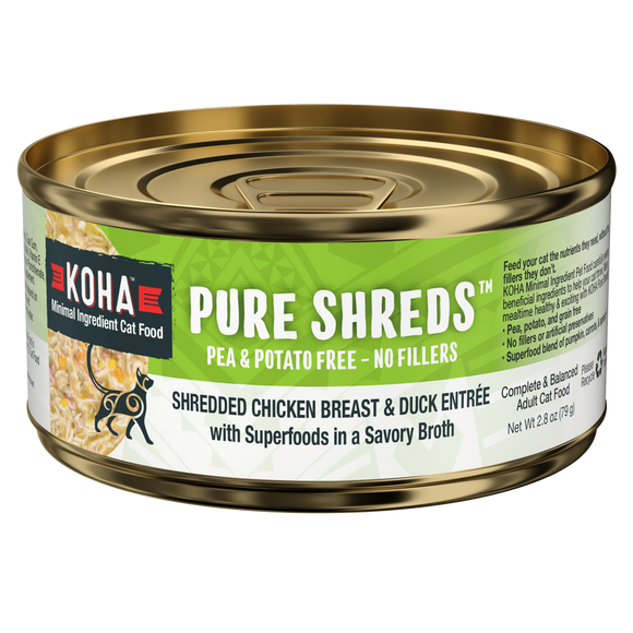 KOHA Cat Pure Shredded Chicken & Duck 2.8oz*