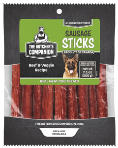 Butcher's Companion Dog Sausage Sticks Beef & Veg 7.1oz*