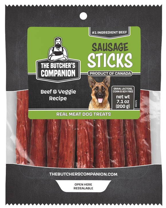 Butcher's Companion Dog Sausage Sticks Beef & Veg 7.1oz*