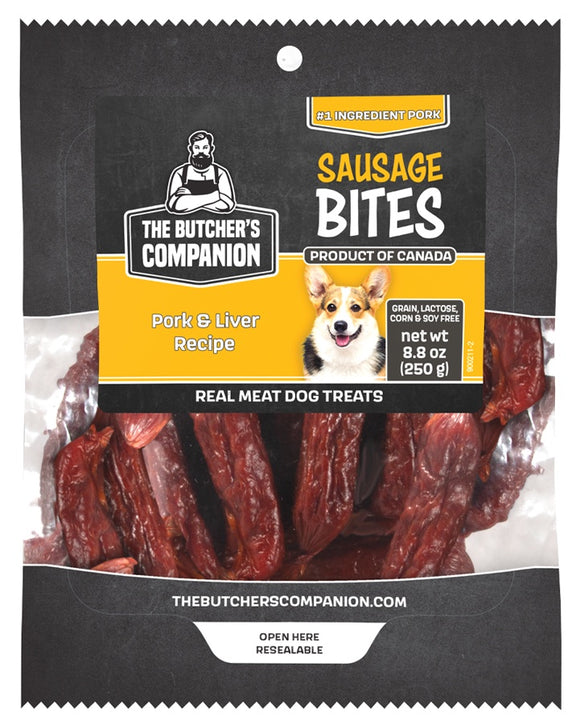 Butcher's Companion Dog Sausage Bites Pork & Liver 8.8oz*