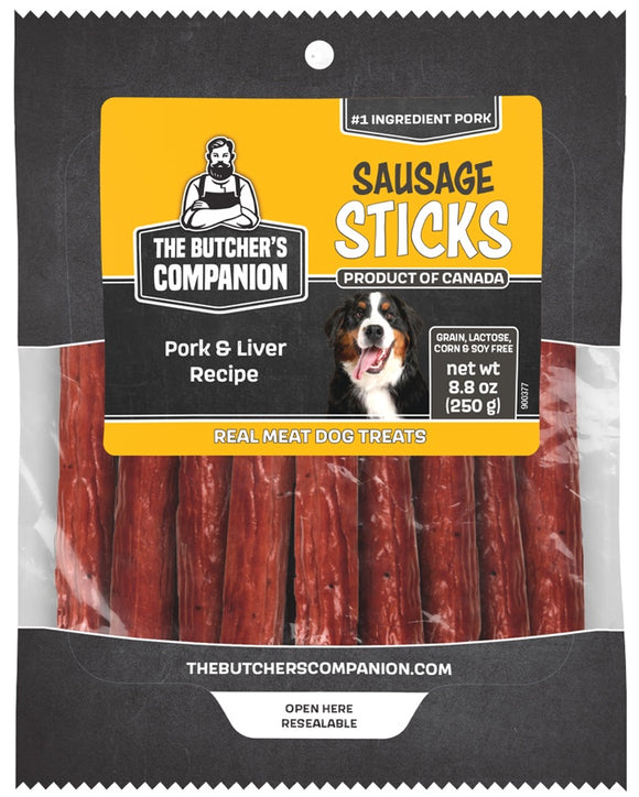 Butcher's Companion Dog Sausage Sticks Pork & Liver 8.8oz*
