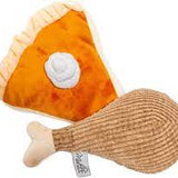 Midlee Thanksgiving Pumpkin Pie & Turkey Leg Dog Toy