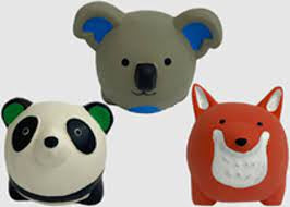 Multipet Latex Round Animals 2.5in*