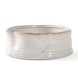Fringe Ribbed White Stoneware Bowl Medium